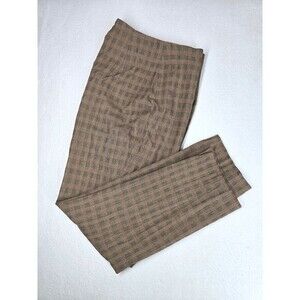 Piazza Sempione Pants Womens 4 or 6 Audrey Brown Plaid Wool Blend‎ Cropped It 42